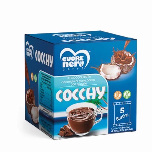 LE CIOCCOLOSITA Confezione da 5 bustine di Cioccolata al Cocco solubile gusto COCCHY