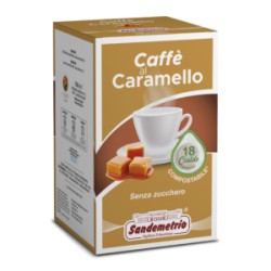 18 Cialde Caffè Caramello Aromatizzato San Demetrio in filtro carta ESE 44 mm