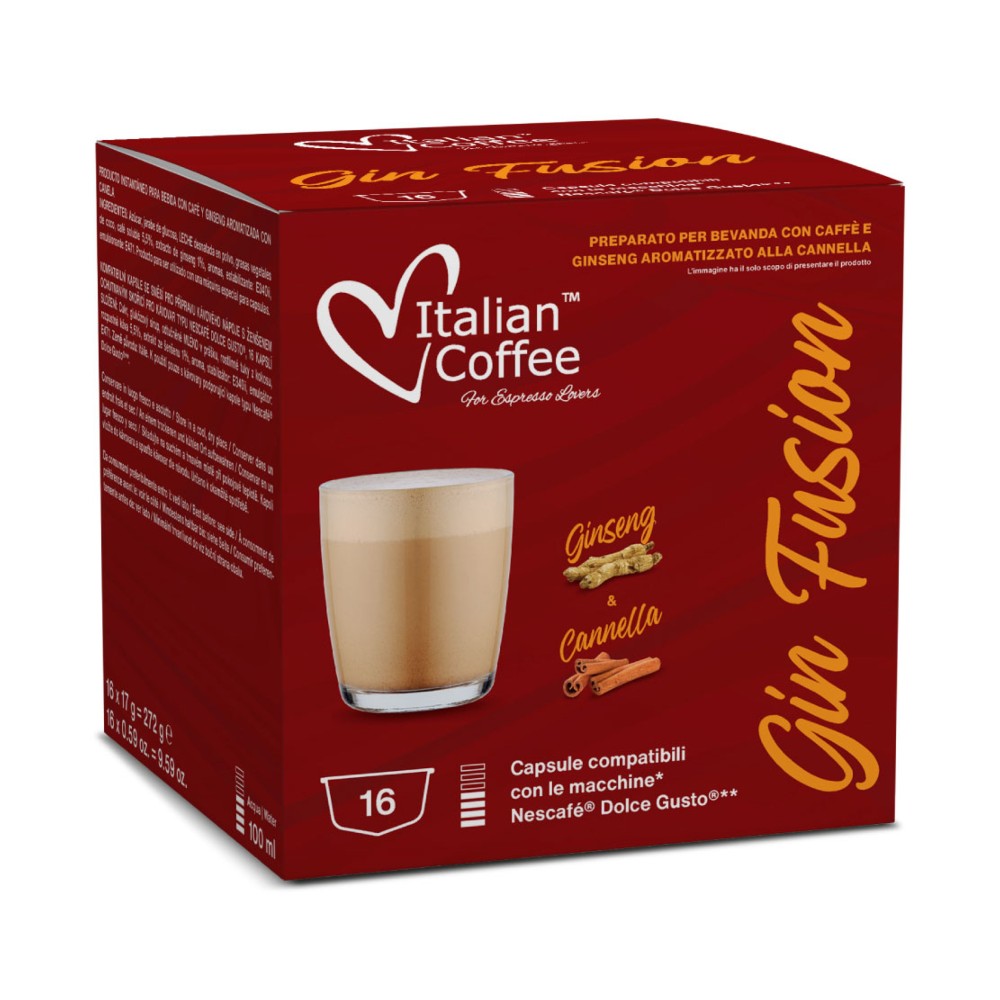 GIN FUSION Ginseng Aromatizzato alla Cannella 16PZ DOLCE GUSTO