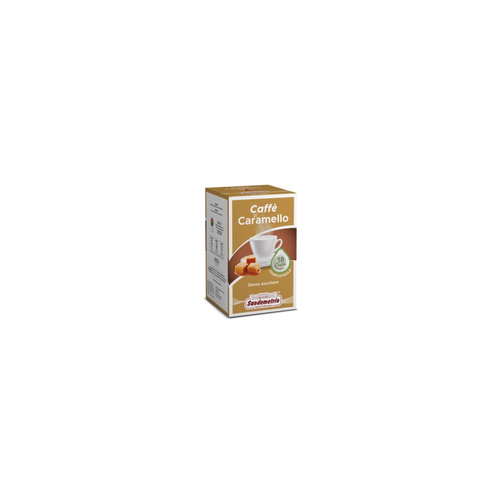 18 Cialde Caffè Caramello Aromatizzato San Demetrio in filtro carta ESE 44 mm