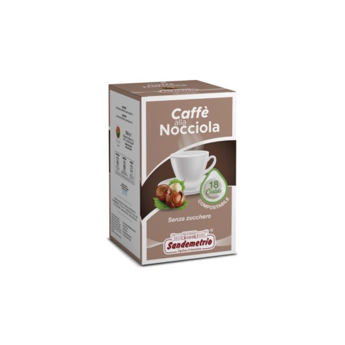 18 Cialde Caffè alla Nocciola Aromatizzato San Demetrio in filtro carta ESE 44 mm