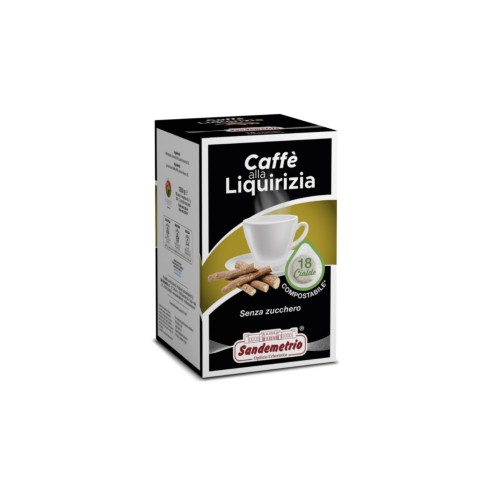 18 Cialde Caffè alla Liquirizia Aromatizzato San Demetrio in filtro carta ESE 44 mm