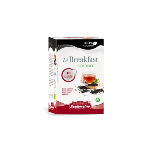 18 Cialde Tè Breakfast Biologico San Demetrio in filtro carta ESE 44 mm